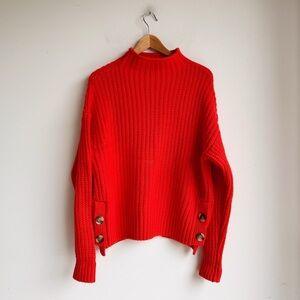 MADEWELL Wool Blend Side Button Chunky Knit Sweater | Size M